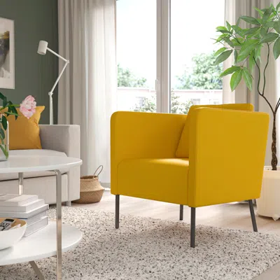 Ikea Ekerö Armchair, Skiftebo Yellow, Width: 27 1/2 "