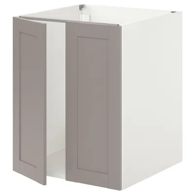 Ikea Enhet Base Cabinet For Sink With Doors, White/gray Frame, 24x24 3/4x30 "