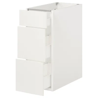 Ikea Enhet Base Cabinet With 3 Drawers, White, 12x24 3/4x30 "