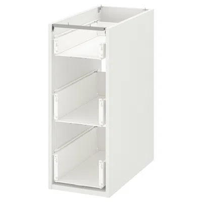 Ikea Enhet Base Cabinet With 3 Drawers, White, 12x24x30 "