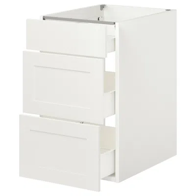 Ikea Enhet Base Cabinet With 3 Drawers, White/white Frame, 18x24 3/4x30 "