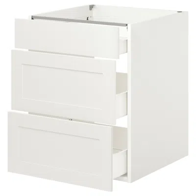 Ikea Enhet Base Cabinet With 3 Drawers, White/white Frame, 24x24 3/4x30 "