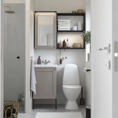 Ikea Enhet Bathroom, Anthracite/gray Frame, 18x18x24 "