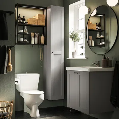 Ikea Enhet Bathroom, Anthracite/gray Frame, 24 "