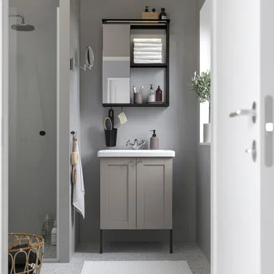 Ikea Enhet Bathroom, Anthracite/gray Frame, 24 "