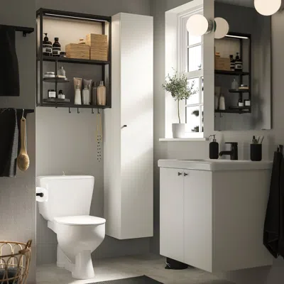 Ikea Enhet Bathroom, Anthracite/white, 24 "
