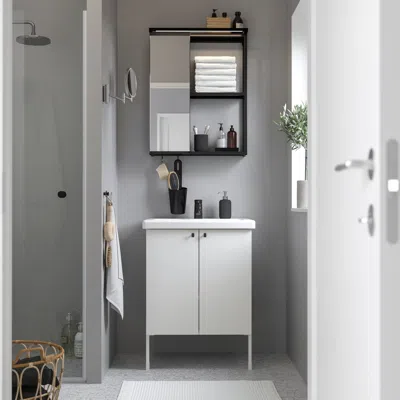 Ikea Enhet Bathroom, Anthracite/white, 24 "