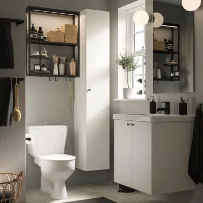 Ikea Enhet Bathroom, Anthracite/white, 24 "