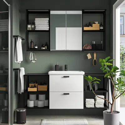 Ikea Enhet Bathroom, Anthracite/white, 24x18x24 "