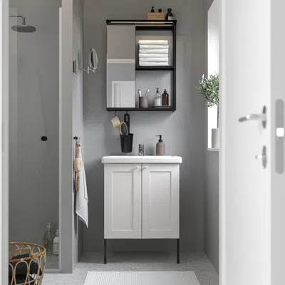 Ikea Enhet Bathroom, Anthracite/white Frame, 24 "