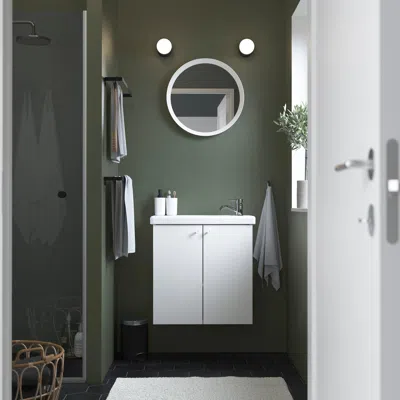 Ikea Enhet Bathroom Vanity With Doors, White, 24x12 5/8x24 "