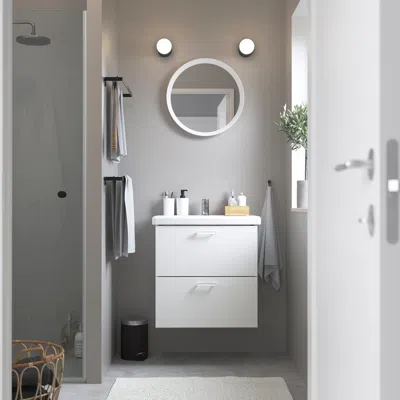 Ikea Enhet Bathroom Vanity With Drawers, White, 24x18 5/8x24 "