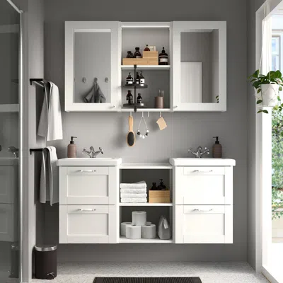 Ikea Enhet Bathroom, White/white Frame, 18 "