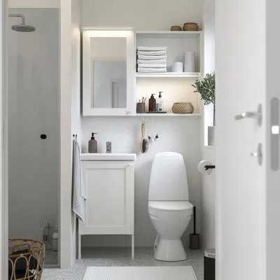 Ikea Enhet Bathroom, White/white Frame, 18x18x24 "