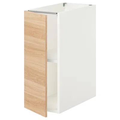 Ikea Enhet Bc With Shlf/door, White/oak Effect, 12x24 3/4x30 1/8 "