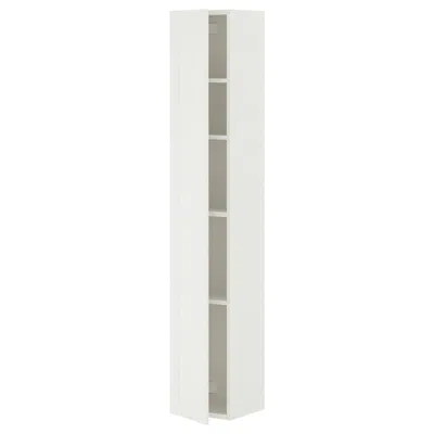 Ikea Enhet High Cabinet/1 Door, White/white Frame, 12x12 3/4x72 "