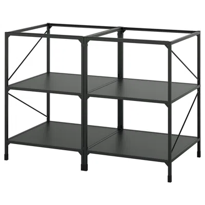 Ikea Enhet Kitchen Island Frame With Shelves, Anthracite, 24 " In Black