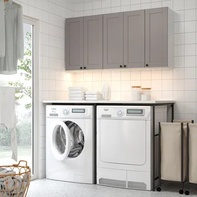 Ikea Enhet Laundry, Anthracite/gray Frame, 60 1/2x34x84 1/2 "