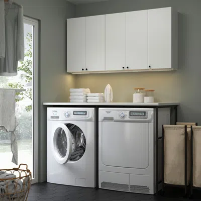 Ikea Enhet Laundry, Anthracite/white, 60 1/2x34x84 1/2 "