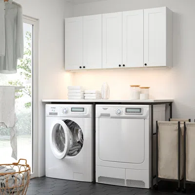Ikea Enhet Laundry, Anthracite/white Frame, 60 1/2x34x84 1/2 "
