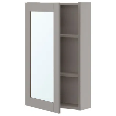 Ikea Enhet Mirror Cabinet/1 Door, Gray/gray Frame, 18x6 3/4x30 "