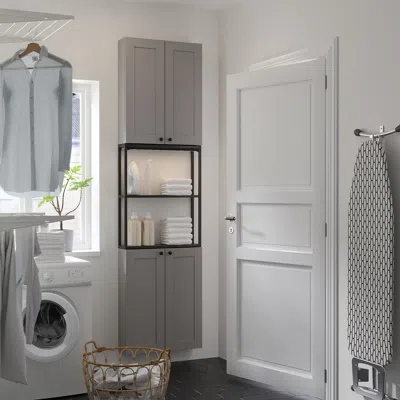 Ikea Enhet Storage Combination, Anthracite/gray Frame, 24x6 3/4x90 "