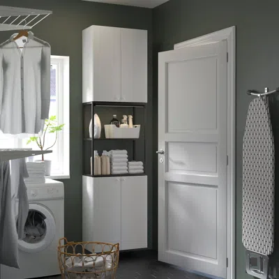 Ikea Enhet Storage Combination, Anthracite/white, 24x12 3/4x90 "