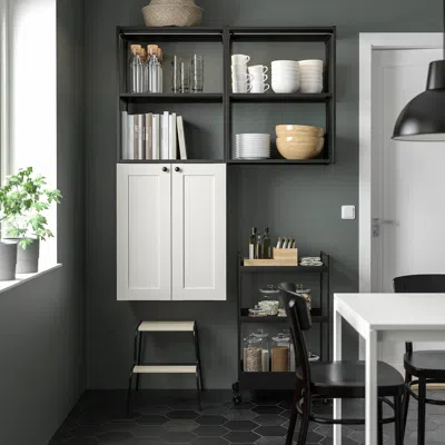Ikea Enhet Storage Combination, Anthracite/white Frame, 48x12 3/4x60 "
