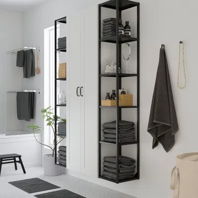 Ikea Enhet Storage Combination, Anthracite/white Frame, 48x12 3/4x72 " In Black