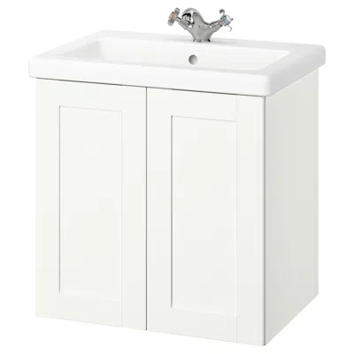 Ikea Enhet / Tvällen Bathroom Vanity With Doors/sink/faucet, White/white Frame, 25 1/2x19 1/8x26 "