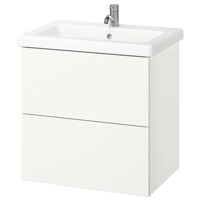 Ikea Enhet / Tvällen Bathroom Vanity With Sink & Faucet, White, 25 1/2x19 1/8x26 "