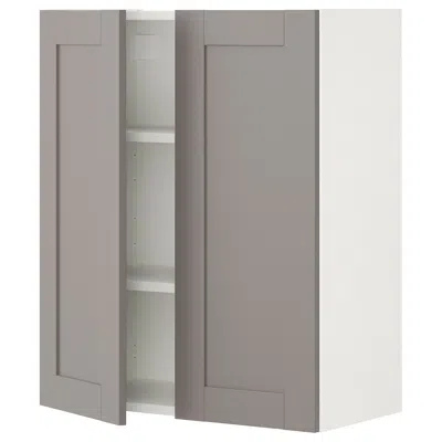 Ikea Enhet Wall Cabinet With 2 Shlvs/doors, White/gray Frame, 24x12 3/4x30 "