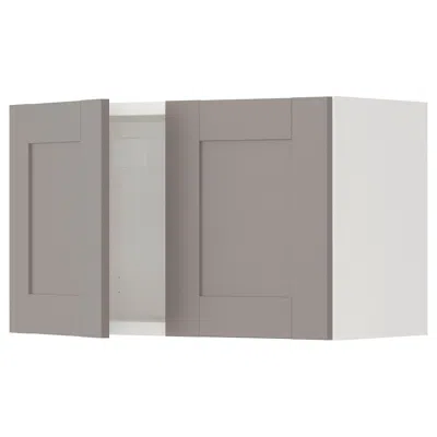 Ikea Enhet Wall Cabinet With Doors, White/gray Frame, 24x12 3/4x15 "