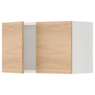 Ikea Enhet Wall Cabinet With Doors, White/oak Effect, 24x12 3/4x15 "