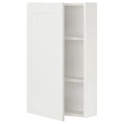 Ikea Enhet Wall Cabinet/1 Door, White/white Frame, 18x6 3/4x30 "