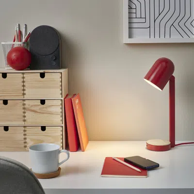 Ikea Ensmärke Desk Lamp, Red, Height: 13 "