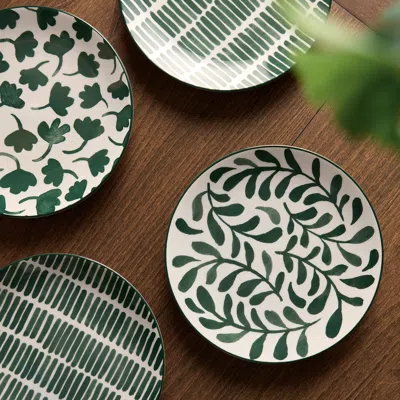 Ikea Entusiasm Side Plate, Patterned/green, 7 "