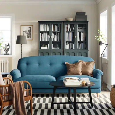 Ikea Esseboda 3-seat Sofa, Tallmyra Blue, Armrest Height: 23 5/8 "