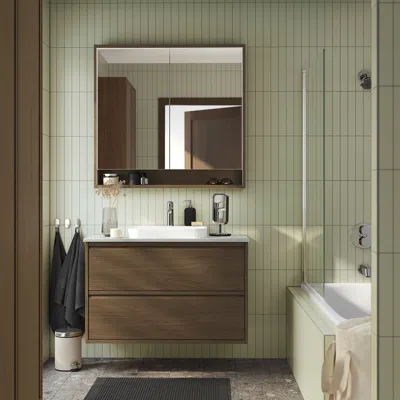 Ikea Faxälven Mirror Cabinet With Built-in Lighting, Brown Oak Effect, 36x6x37 "