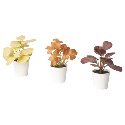 Ikea Fejka Artifi Potted Plant With Pot, Set Of 3, Indoor/outdoor Leaves, 2 ¼ " In Multi