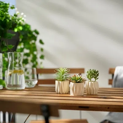 Ikea Fejka Artificial Potted Plant, Set Of 3, Indoor/outdoor Succulent