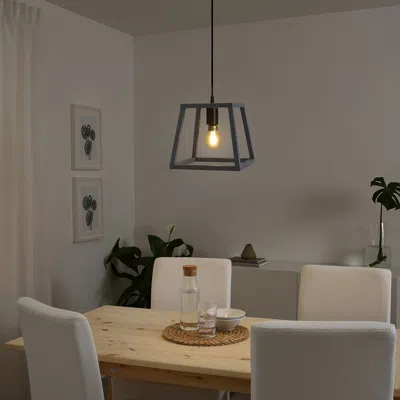 Ikea Felsisk Pendant Lamp, Wood Gray, 10 " In Black