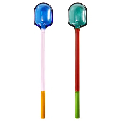 Ikea Fengömmare Spoon, Set Of 2, Glass/multicolor, 6 "