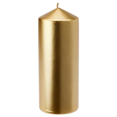 Ikea Fenomen Unscented Pillar Candle, Gold, 7 ½ "