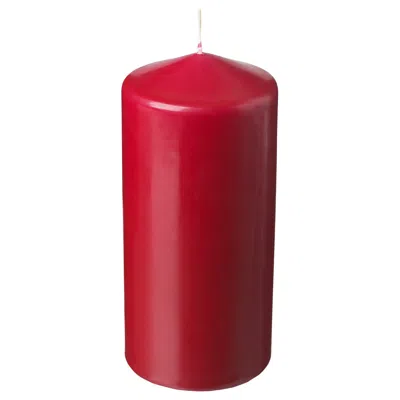 Ikea Fenomen Unscented Pillar Candle, Red, 5 ½ "