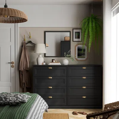 Ikea Fågelfjället 8-drawer Dresser, Black Oak Effect, 63x20 1/8x39 3/4 "