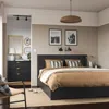 Ikea Fågelfjället Bed Frame With 2 Storage Boxes, Black Oak Effect/lönset, Full/double