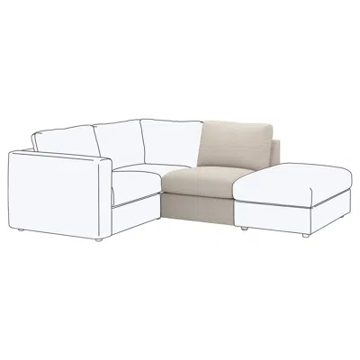 Ikea Finnala 1-seat Section, Gunnared Beige, Height Including Back Cushions: 33 1/2 "
