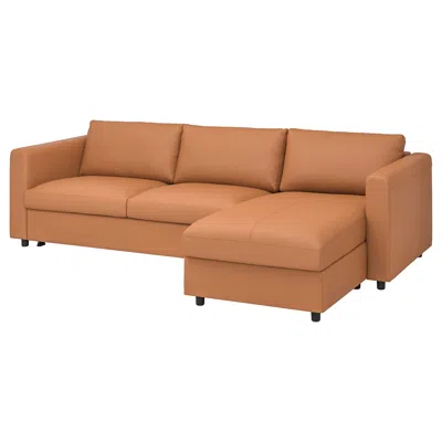 Ikea Finnala 3-seat Sleeper Sofa With Chaise, Grann/bomstad Golden Brown, Bed Height: 20 7/8 "