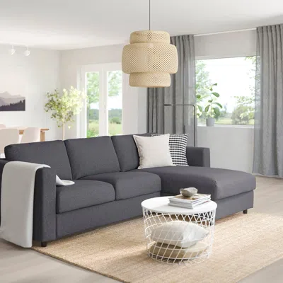 Ikea Finnala 3-seat Sleeper Sofa With Chaise, Gunnared Medium Gray, Bed Height: 20 7/8 "